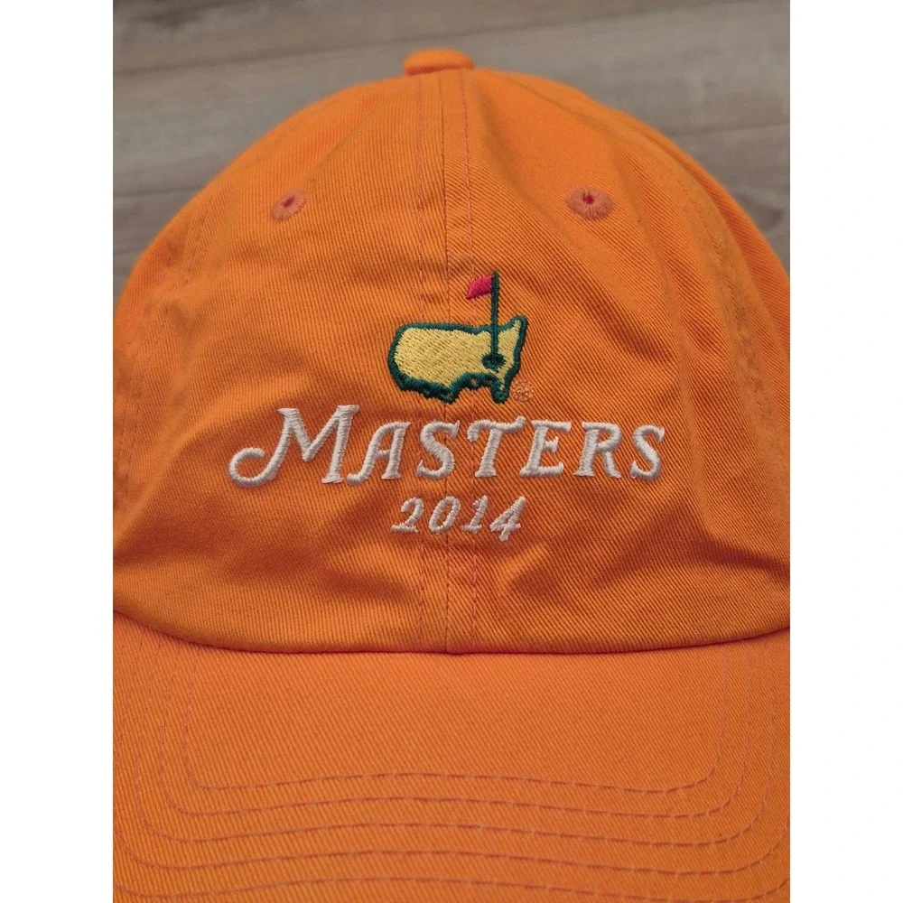 Masters 2014 Golf Hat Orange Adjustable Strapback Tournament Baseball‎ Cap